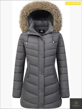 Long Winter Puffer Coat Warm Thicken Fleece Lined Down Jacket Waterproof